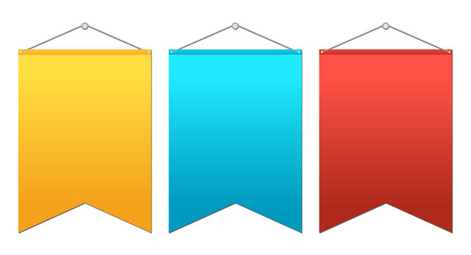 set of color ensign baners