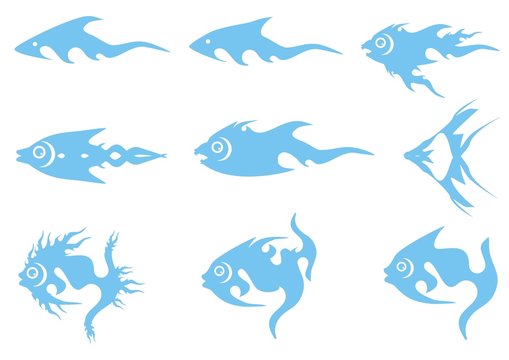 Blue fish icons