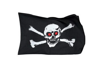 Piratenflagge, isoliert auf weißem Hintergrund