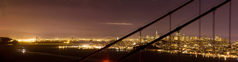 Downtown San Francisco, through the Golden Gate Bridge