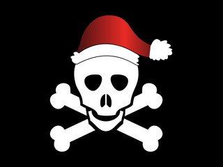 Bad Santa - Totenkopf mit Weihnachtsmütze - Christmas Skull
