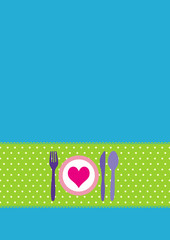 Card with cutlery and dinnerplate