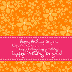 Birthday card with retro flower background