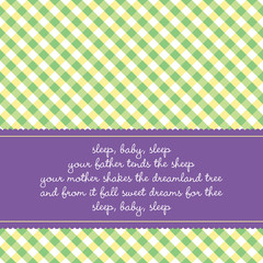 Birthday card with baby lullaby