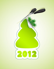 Scissors cut Christmas tree