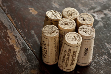 Bordeaux red wine bottle corks