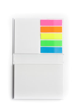 Notepad with colorful sticky notes