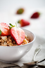 Breakfast with strawberries