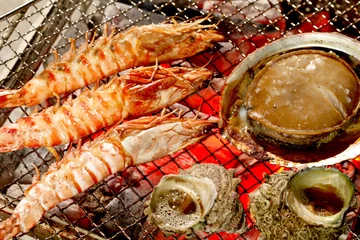 Photo sur Plexiglas Crustacés Barbecue de fruits de mer