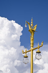 Fototapeta na wymiar thai lamp and nice blue sky