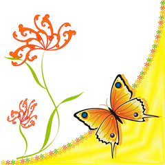 Fototapeta na wymiar Card with the butterfly