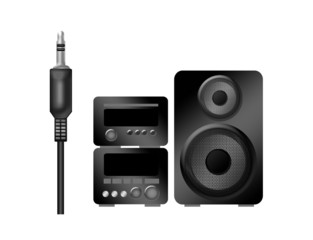 Fototapeta premium stereo illustration and plug