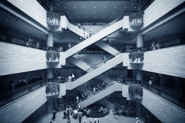 Papier Peint photo Escaliers escalator in super mall