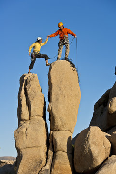 Team of rock climbers.