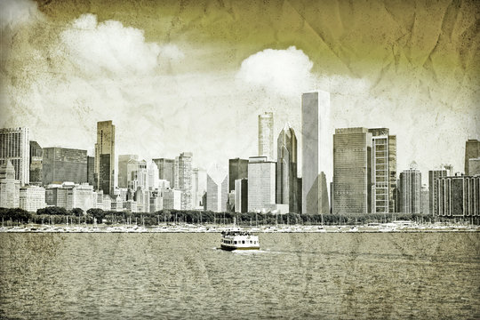 Graphic Design: Retro Picture Of Downtown Chicago