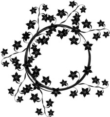 Rahmen rund Floral schwarz