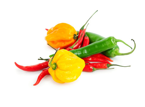 different chili peppers