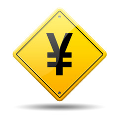 Señal amarilla signo Yen