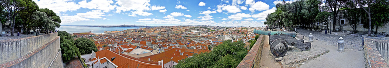 A panoramic view of Lisbon city from the "Castle Sao Jorge"