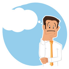 Homme d'affaire pensif