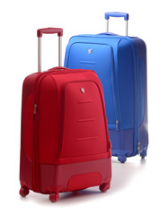 Luggage consisting of large suitcases isolated on white