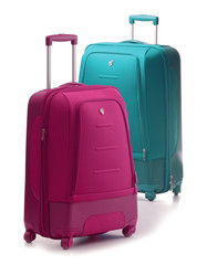 Luggage consisting of large suitcases isolated on white