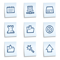 Data web icons, blue notes