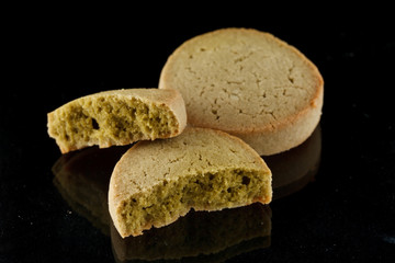 tasty cookie with green tea