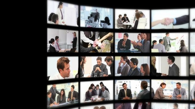 Montage of business situations