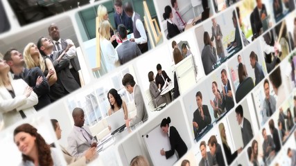 Montage of business people in different kind of situations - Powered by Adobe