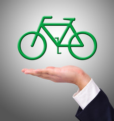 Conceptual image, help the environment with bike riding