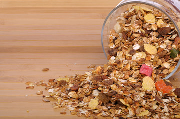 muesli in a glass jar