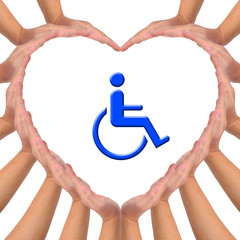 Conceptual image, Love handicapped person.