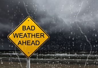 warning sign of bad weather ahead - 33151126