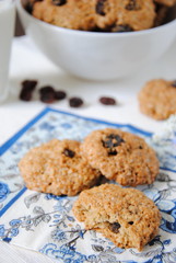 Oatmeal cookies and a glass of milk