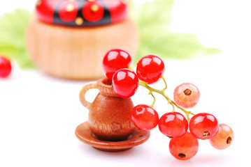 Cassis, wooden vessel, children, isolated, green leaf