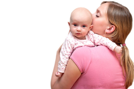 gl&uuml;cklische mama mit baby
