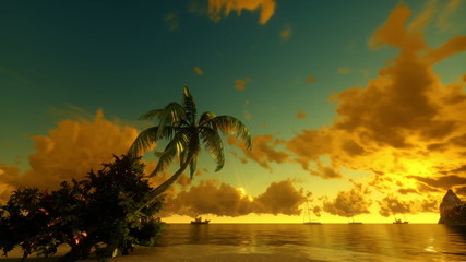 Tropical scene Sunrise Time Lapse