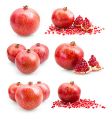 set of pomegranate images