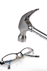 Hammer and eye glasses