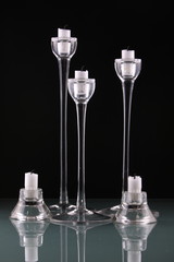 Glass candlesticks