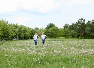 two brothers outdoors