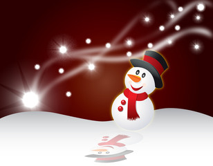 christmas snowman card gift background verctor illustration