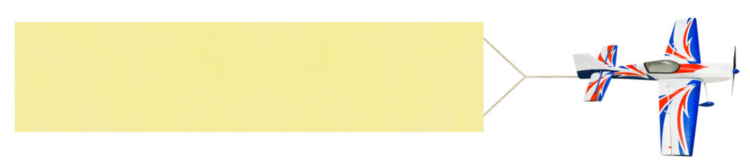 Flying airplane and banner