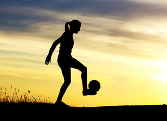 woman playing football