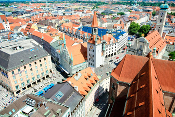the view over Munich old town