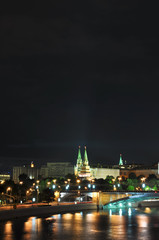 view to the Moscow Kremlin from the Patriarchal bridge. Russia