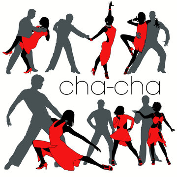 Cha-cha silhouettes set