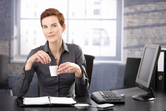 Businesswoman on coffee break
