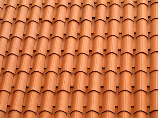 Traditional orange clay roofing tiles.